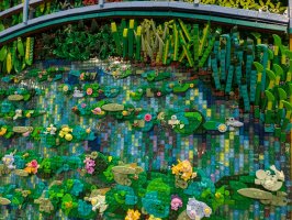 Bridge over Pond of Water Lilies (Lego Replica) by Megan Groves