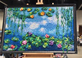 Water Lilies in LEGO by Megan Groves Pink Lady Art